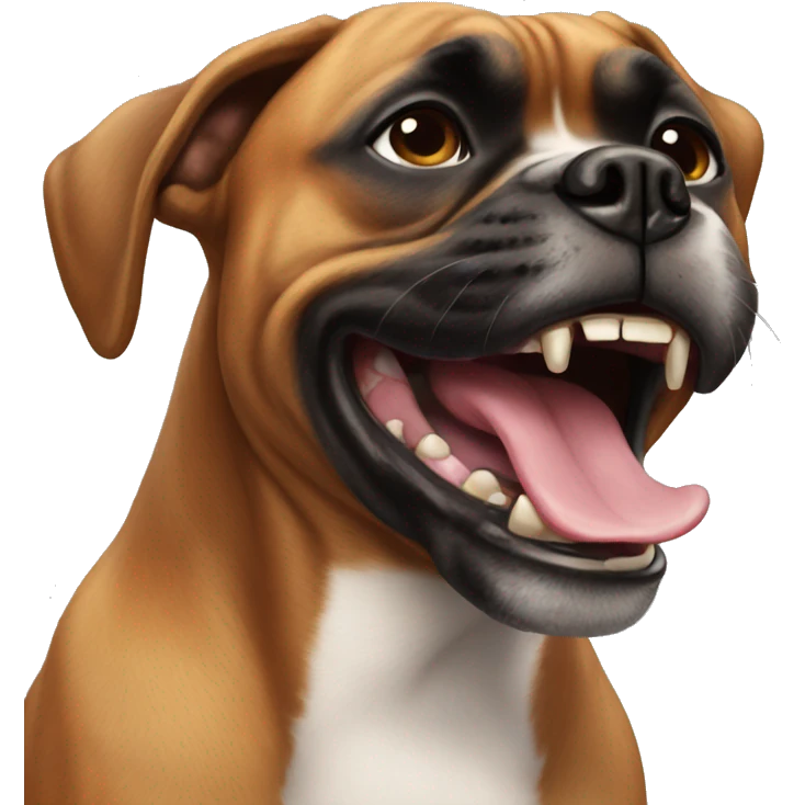 boxer dog laughin emoji