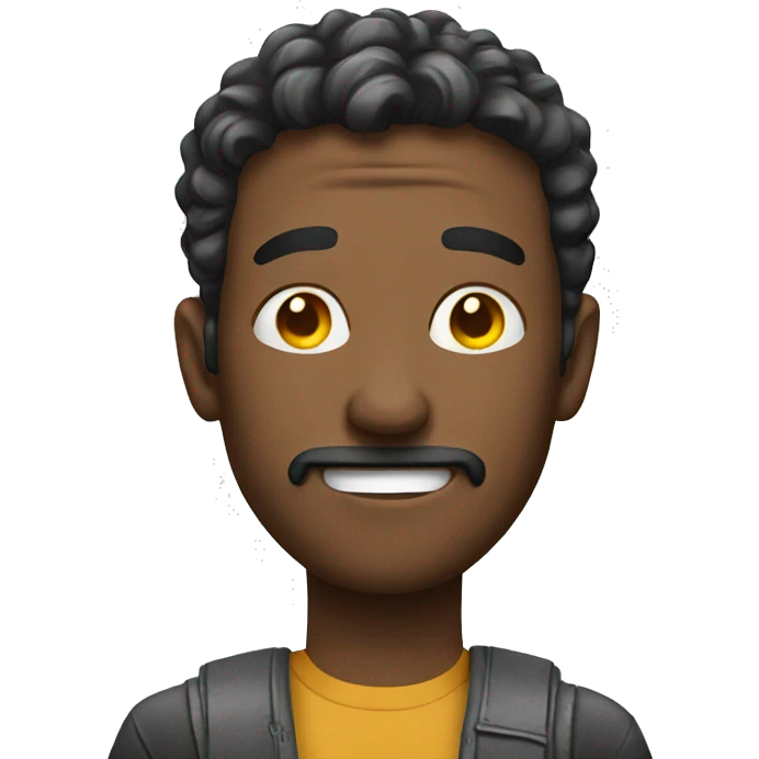 Man with comic emoji