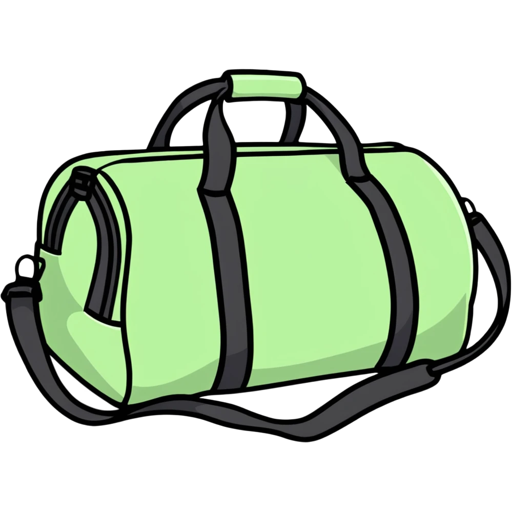 all black duffle bag with black strap emoji