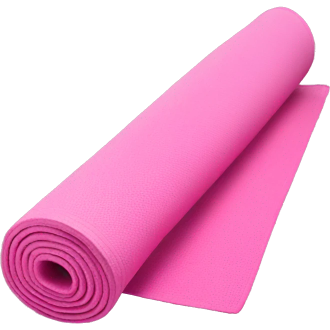 Pink yoga mat rolled up emoji