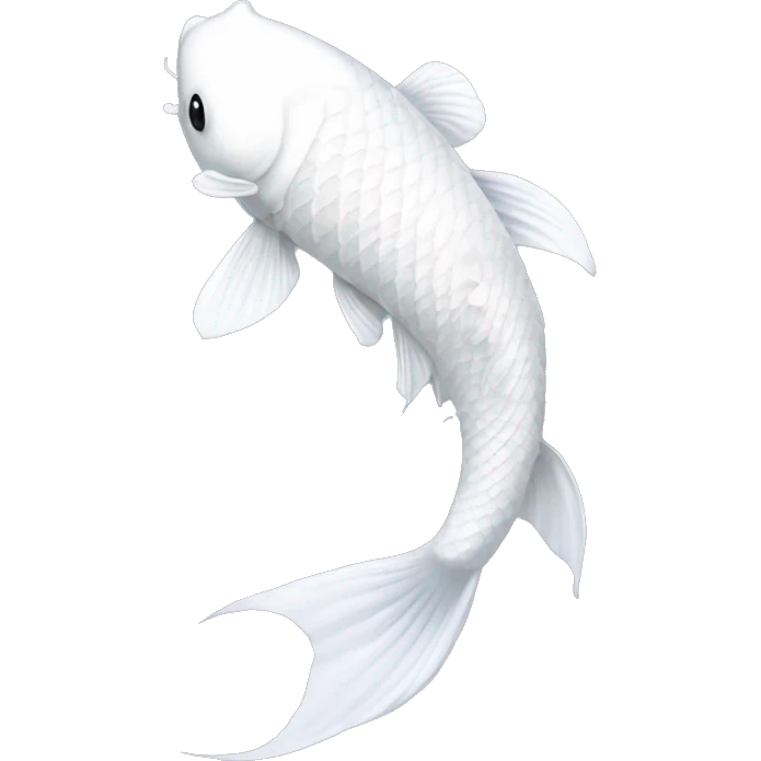 All white koi fish with long flowing fins emoji