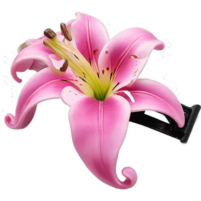 hair claw/clip with pink lily ( accessory)  emoji
