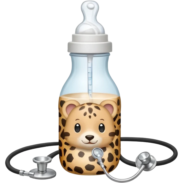 stethescope, baby bottle, cute baby scrapbooking paper animal print  emoji