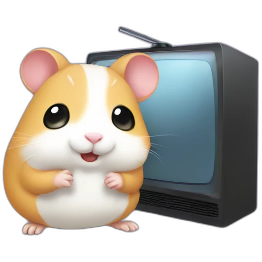 cute hamster playing tv game and do live stream emoji