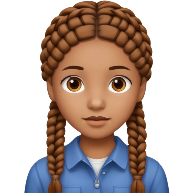 Girl with brown braids emoji