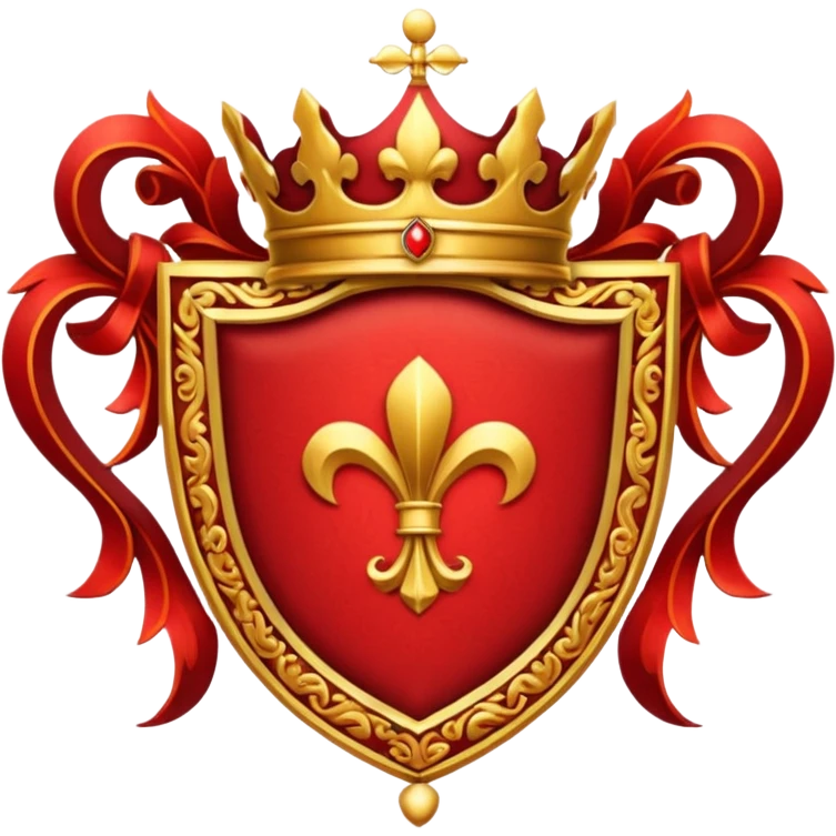 Royal crest, red color, a bit gold frames emoji