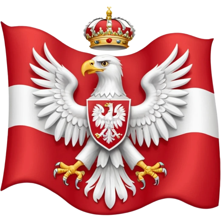 Polish flag with eagle emoji