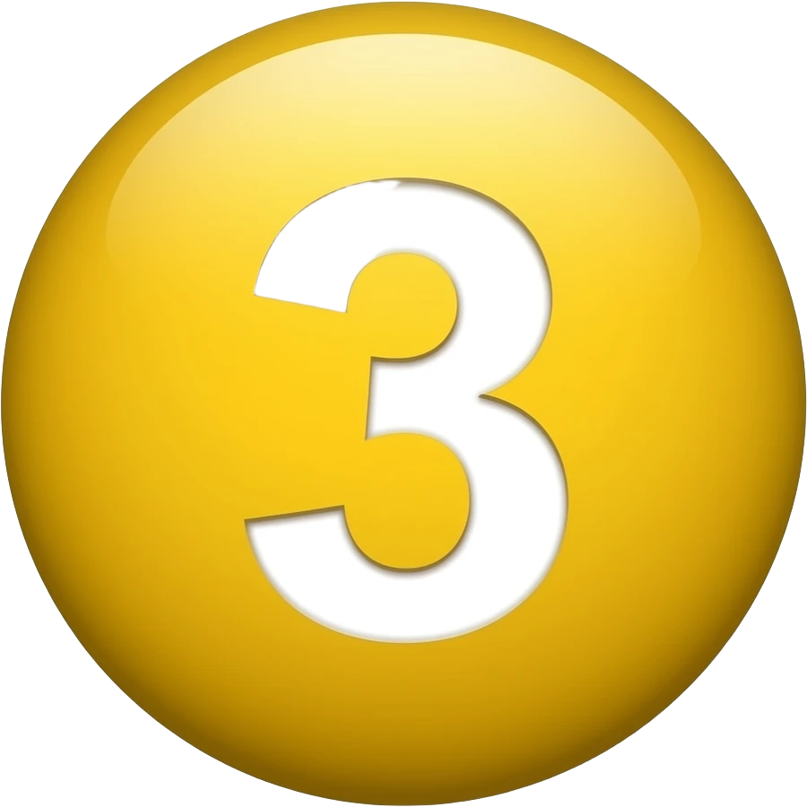 цифра 3 в желтом круге emoji