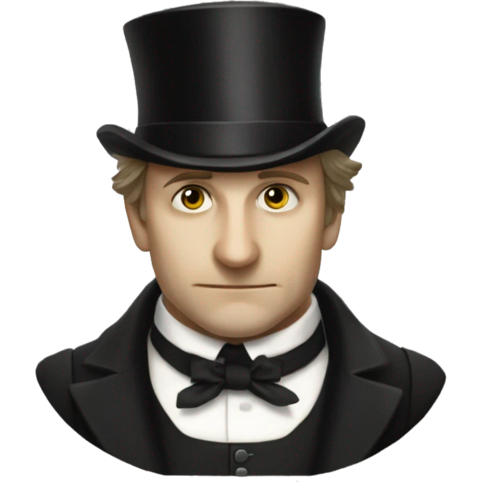 Rodion Raskolnikov from "Crime and Punishment" in a top hat emoji