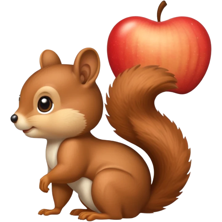 Add a thought bubble above the squirrel's head to make it look like it is thinking, in Apple emoji style, with no background. emoji