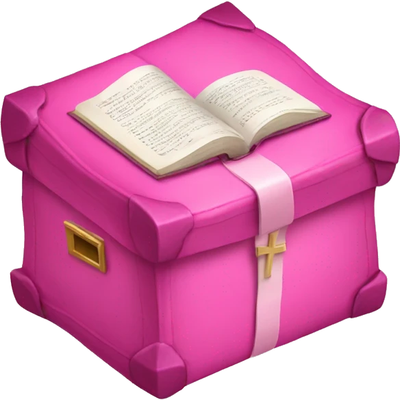 pink Bible with pink box emoji