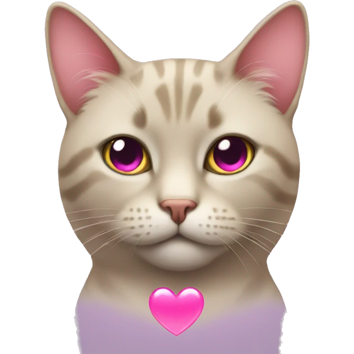 Cat with pink heart in eyes emoji