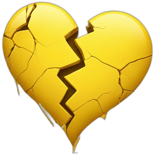 Yellow broken heart emoji