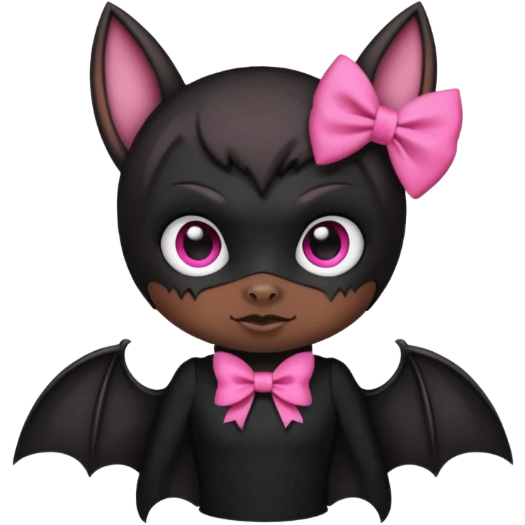 emo black bat with a pink bow emoji