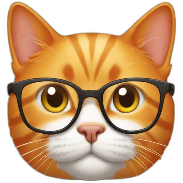 orange cat with glasses emoji