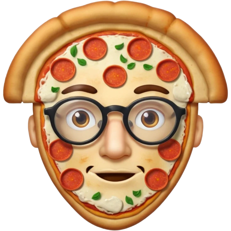 pizza face with glassess emoji