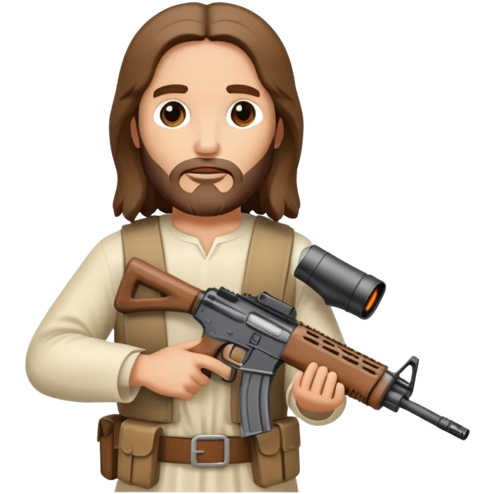 Jesus Christ holding a assault rifle emoji