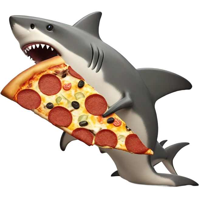 Shark eating pizza riding a horse emoji