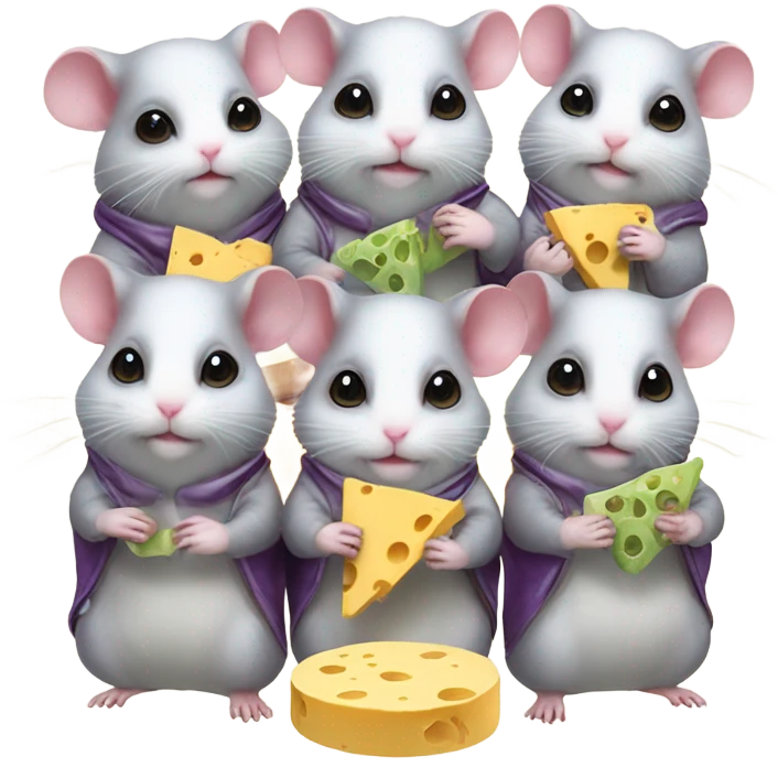 alien hamster cult with cheese  emoji