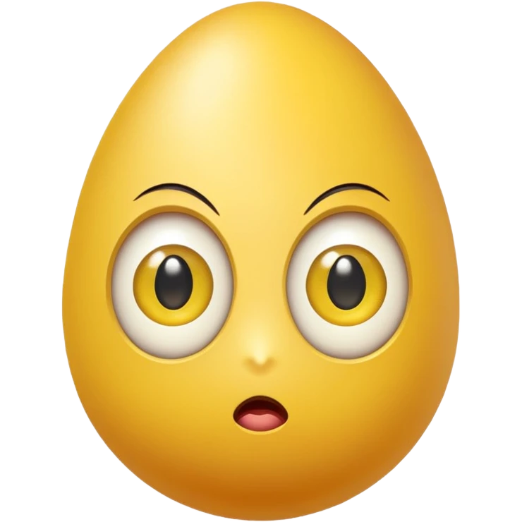 yellow egg with eyes looking funny emoji