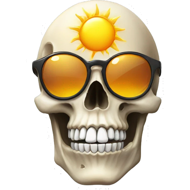 Skull wearing sun gladses emoji