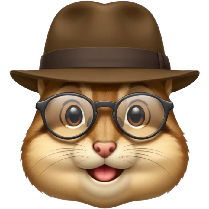 chipmunk with glasses and fedora emoji