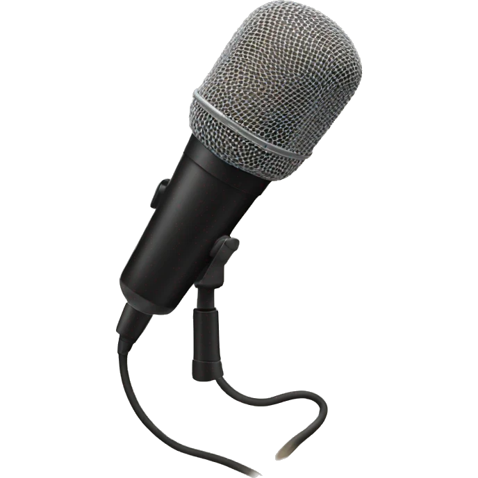 Black and beige microphone emoji