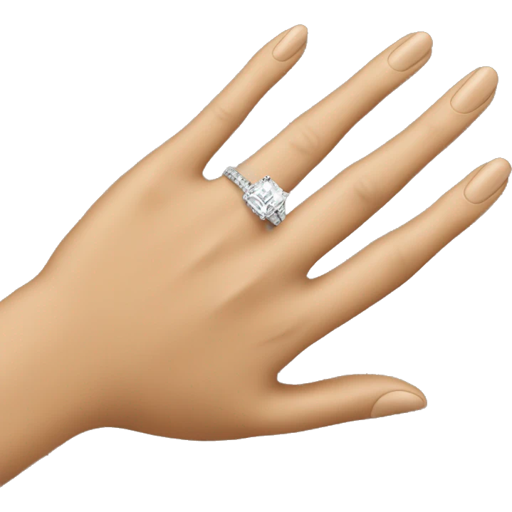 Engagement ring on brown hand emoji