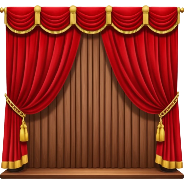 theater, red curtains , wooden stage emoji
