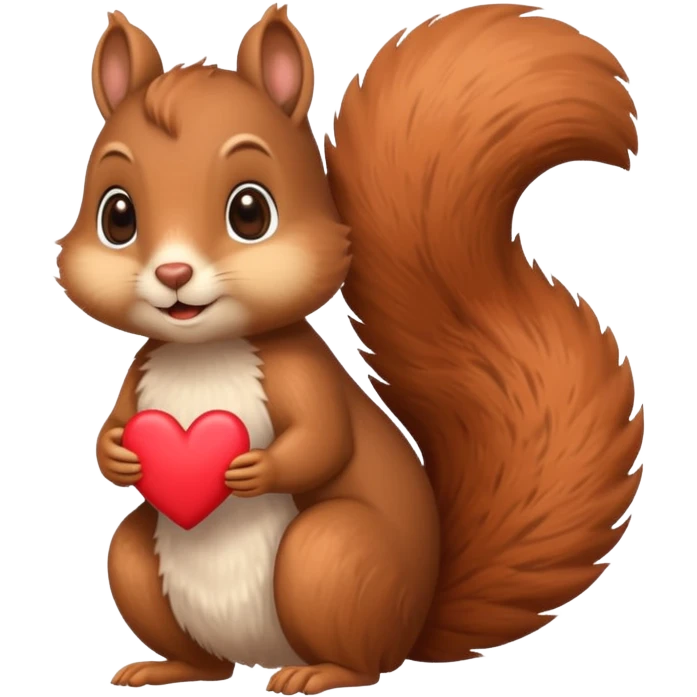 A cute squirrel with heart eyes emoji