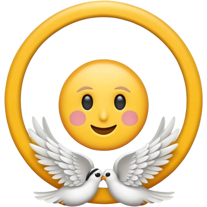 Quiero un emoji de la paz con una paloma blanca y un círculo emoji