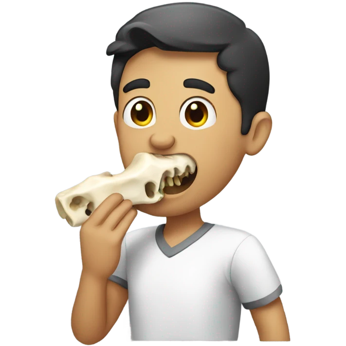 Eating a bone emoji