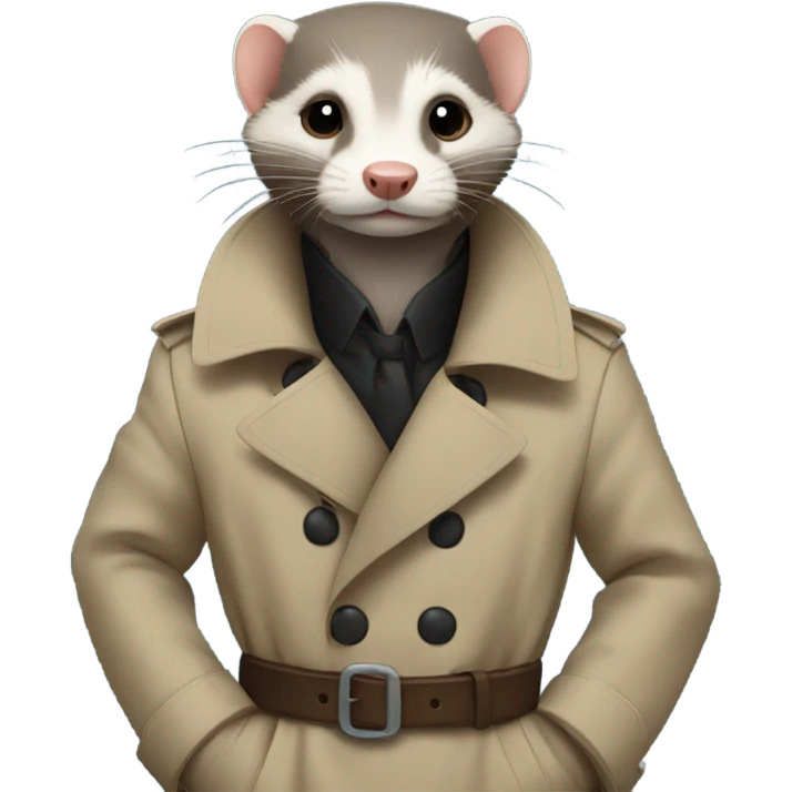 ferret wearing trench coat emoji
