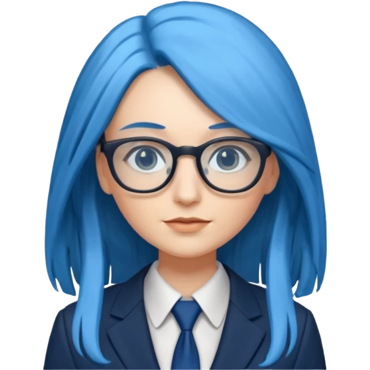 quero uma mulher com cabelos longos e mais corporativa nerd com o cabelo azul emoji