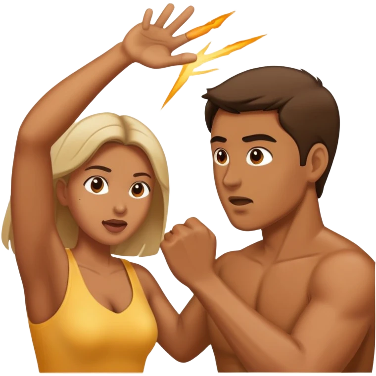 woman hitting man emoji