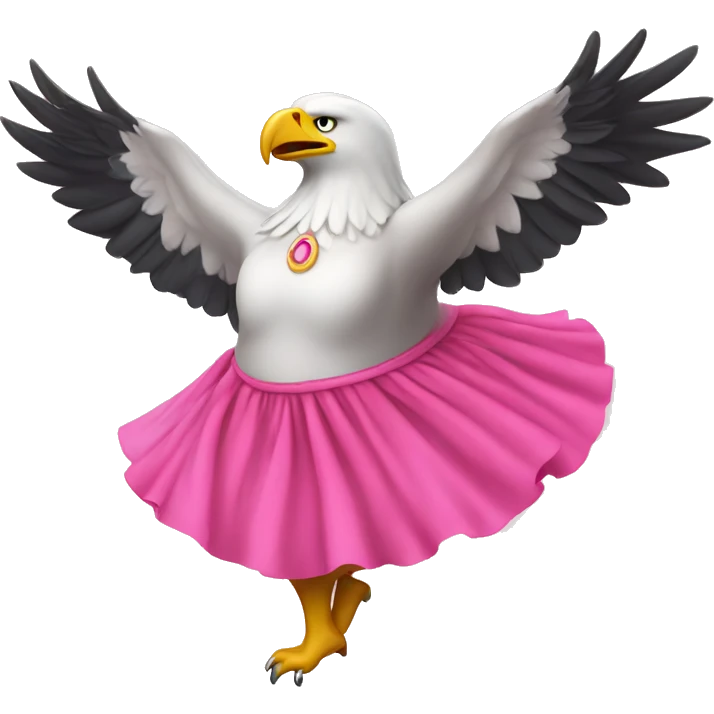 Fat eagle with a pink skirt dancing like a ballerina emoji
