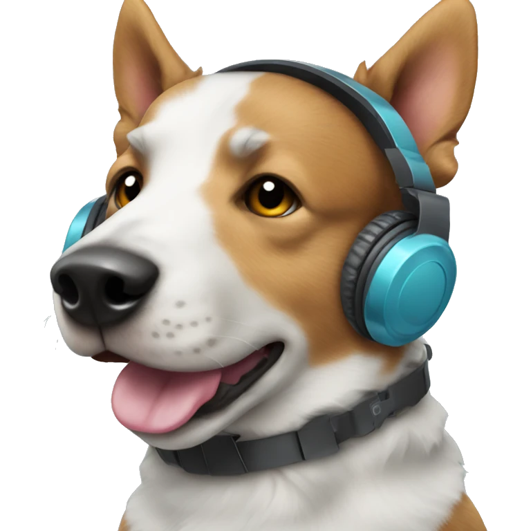Cattle dog With headphones  emoji