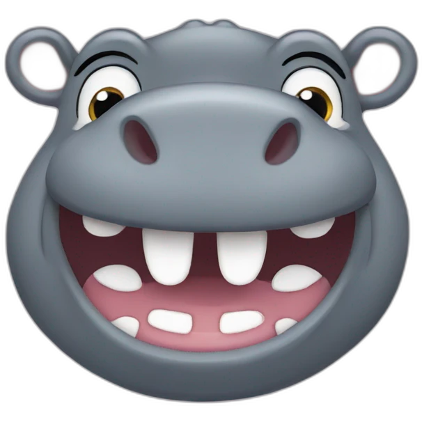 hippo smile emoji
