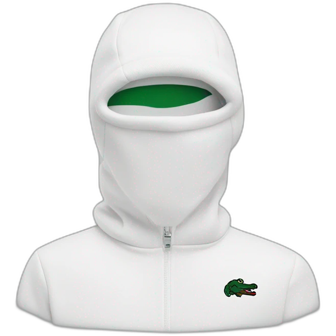 white boy lacoste balaclava with lacoste emoji