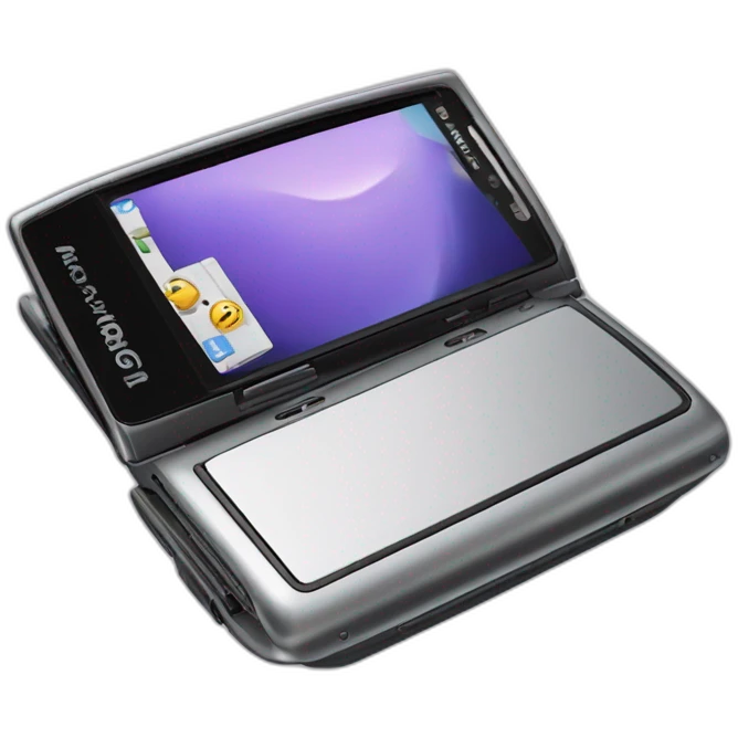Fold out Motorola Razr V3 mobile device with the iconic clamshell design emoji