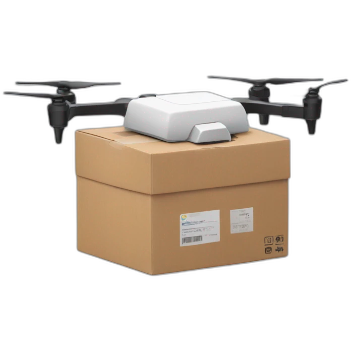 Delivery drone with a delivery box emoji