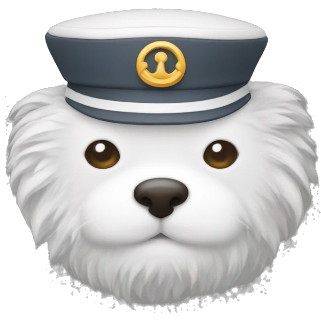 Grey white fluffy sailor hat emoji