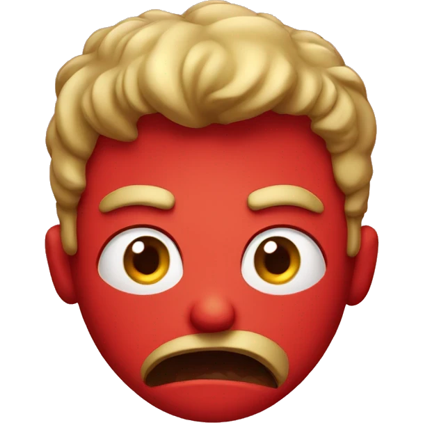 Guy all red and angry, but with hearts in his eyes  emoji