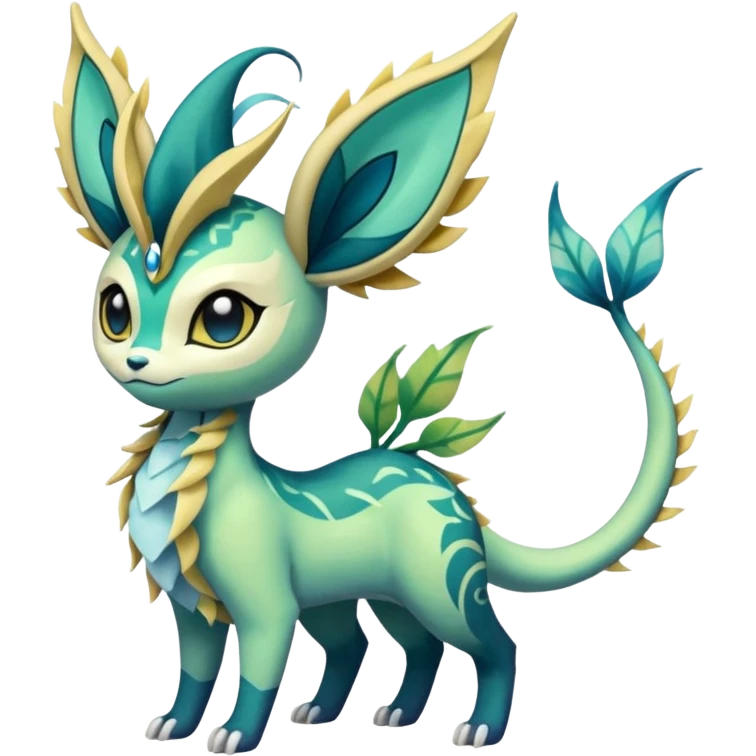 Colorful Exotic Meloetta-Vaporeon-Leafeon-Amaura-Venom-Stitch-Fakémon-creature-hybrid emoji