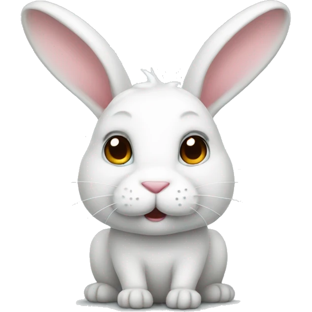 white bunny with horns emoji