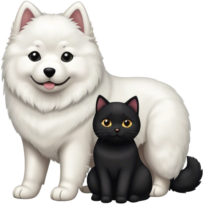 
Samoyed and black British cat emoji