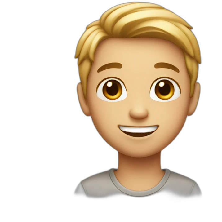 A boy with blushing smile  emoji