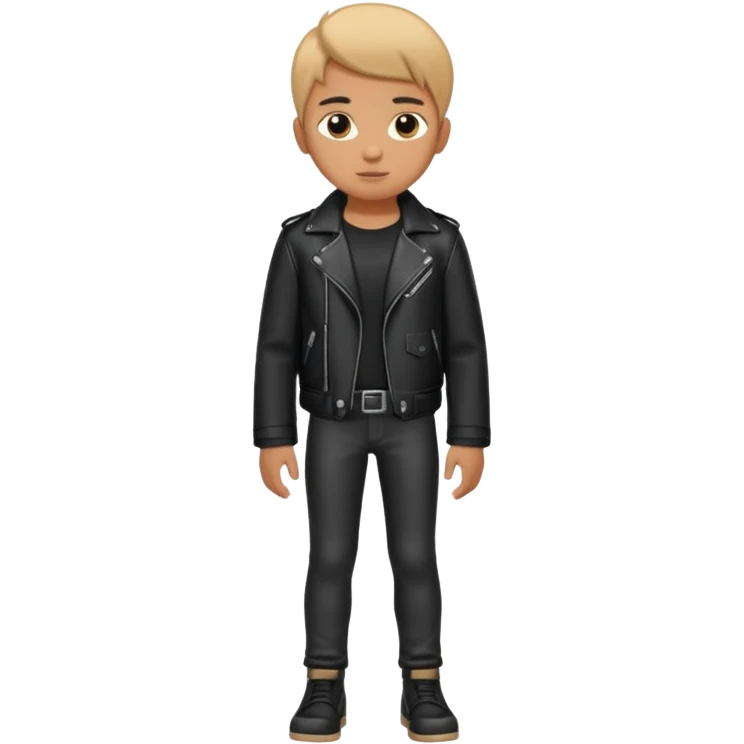 Boy in leather jocket, full body, different color leather jocket, close up emoji