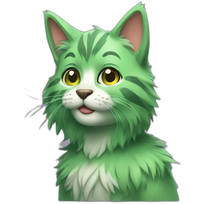 green furry anthro cat emoji