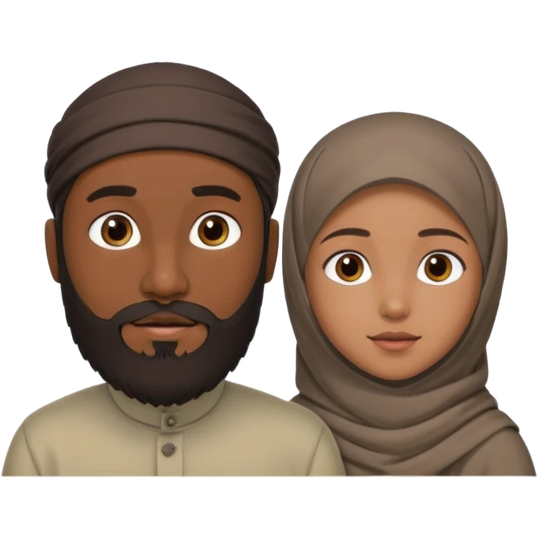 Make a Muslim man with a 6 year old girl wearing a hijab emoji